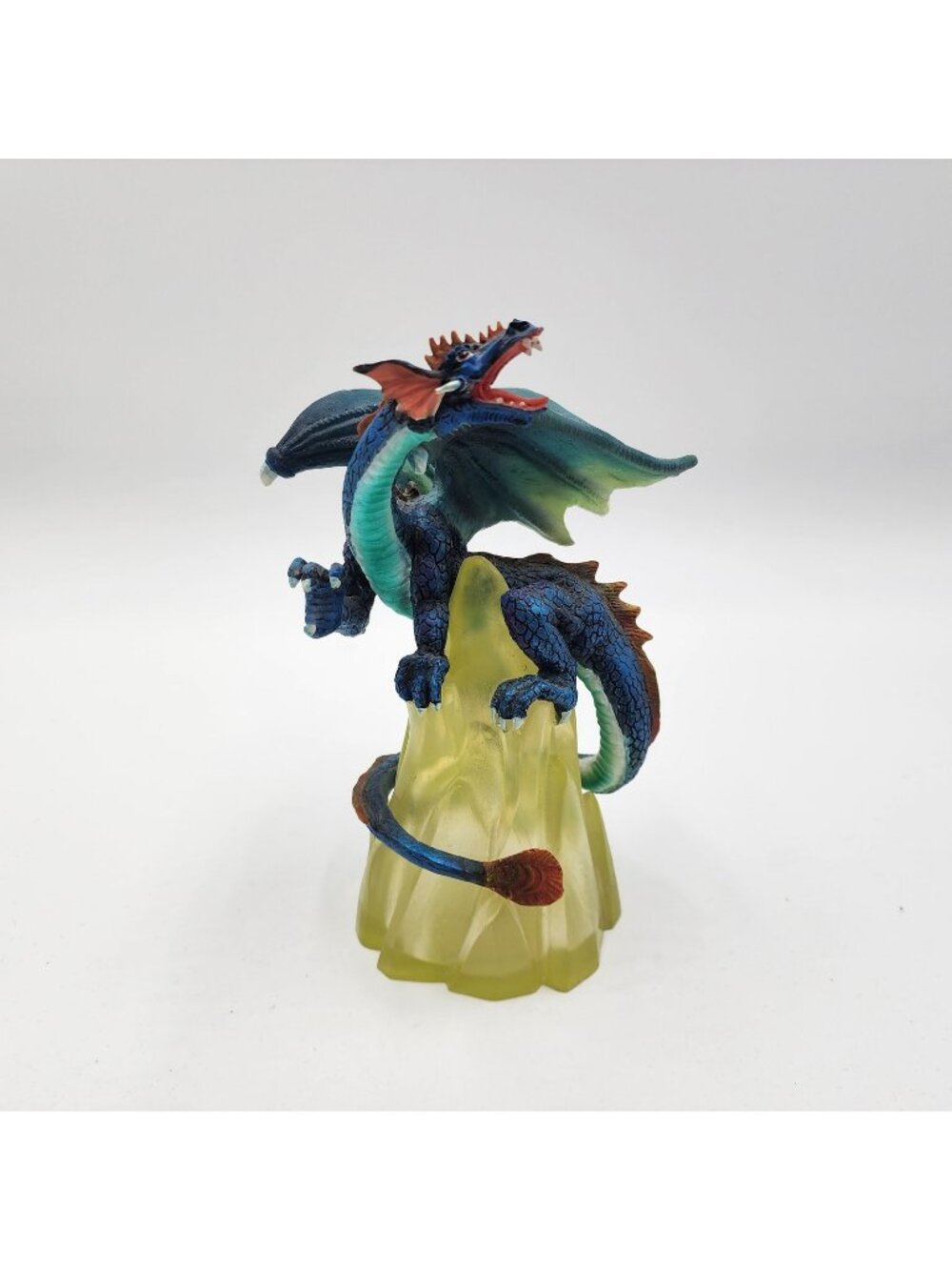 Blue Dragon On Rock Resin Fantasy Vintage Figure